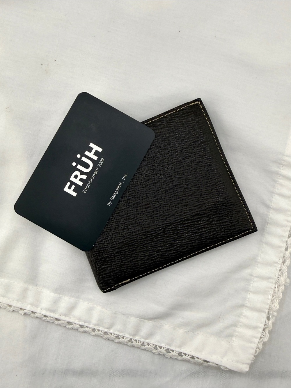 Fruh Men’s wallet. New with box. Brown.
